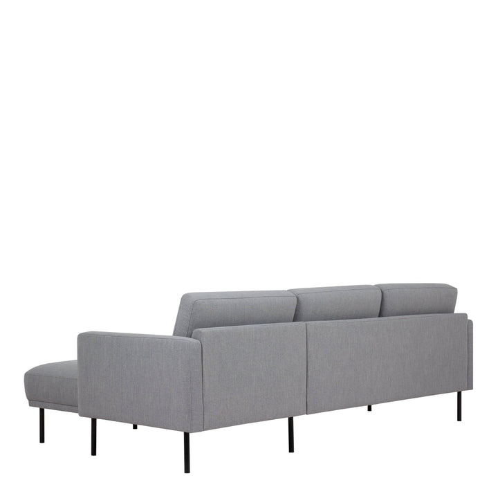 Larvik Chaiselongue Sofa (RH) - Grey, Black Legs - TidySpaces