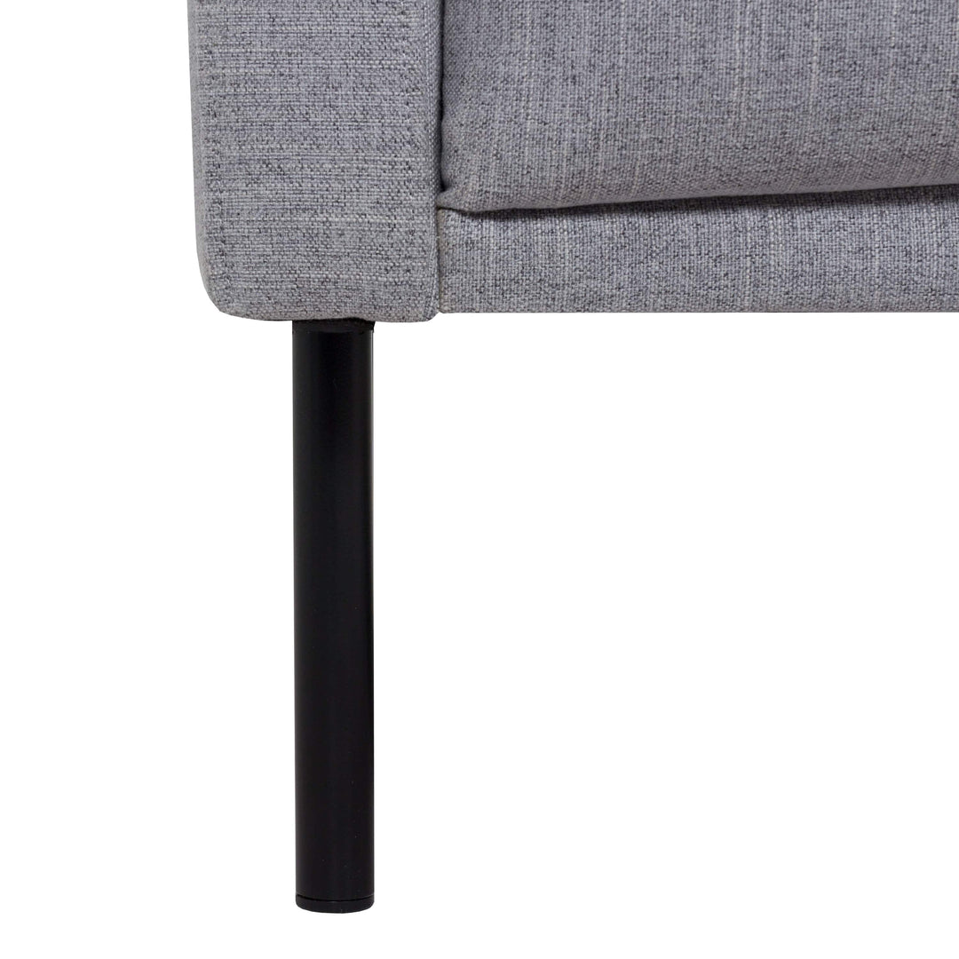 Larvik Chaiselongue Sofa (RH) - Grey, Black Legs - TidySpaces