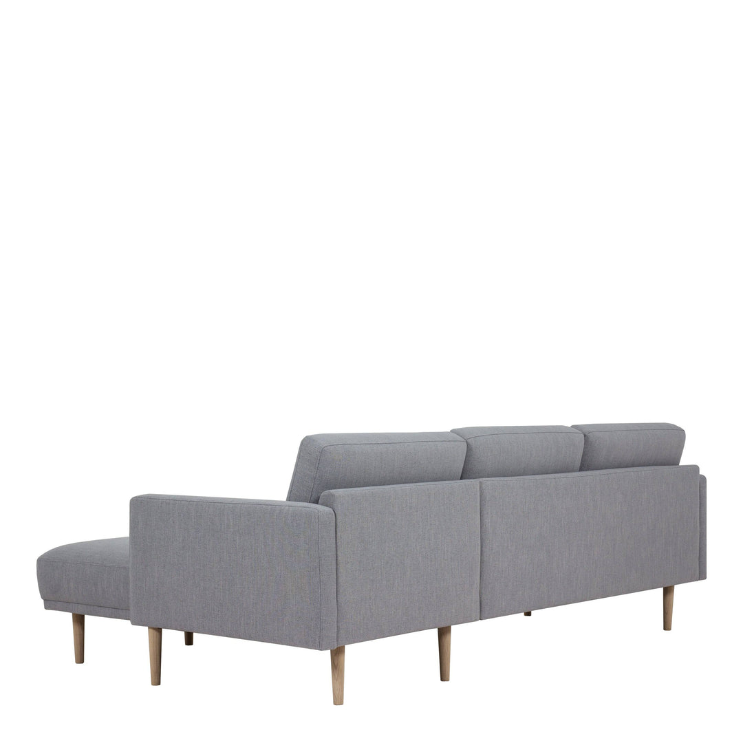 Larvik Chaiselongue Sofa (RH) - Grey, Oak Legs - TidySpaces