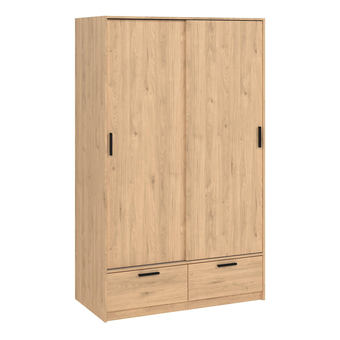 Line Wardrobe with 2 Doors + 2 Drawers in Jackson Hickory Oak - TidySpaces