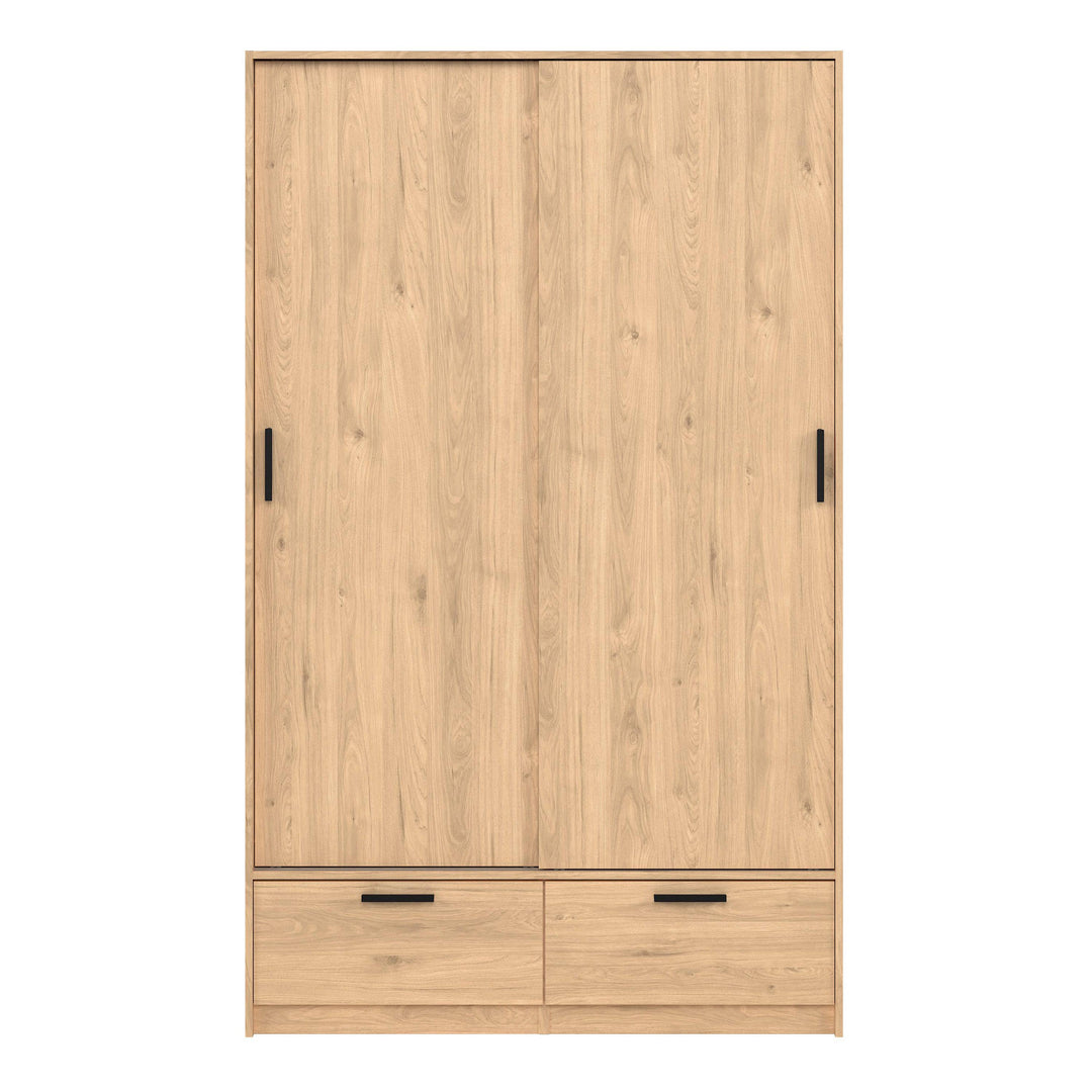 Line Wardrobe with 2 Doors + 2 Drawers in Jackson Hickory Oak - TidySpaces