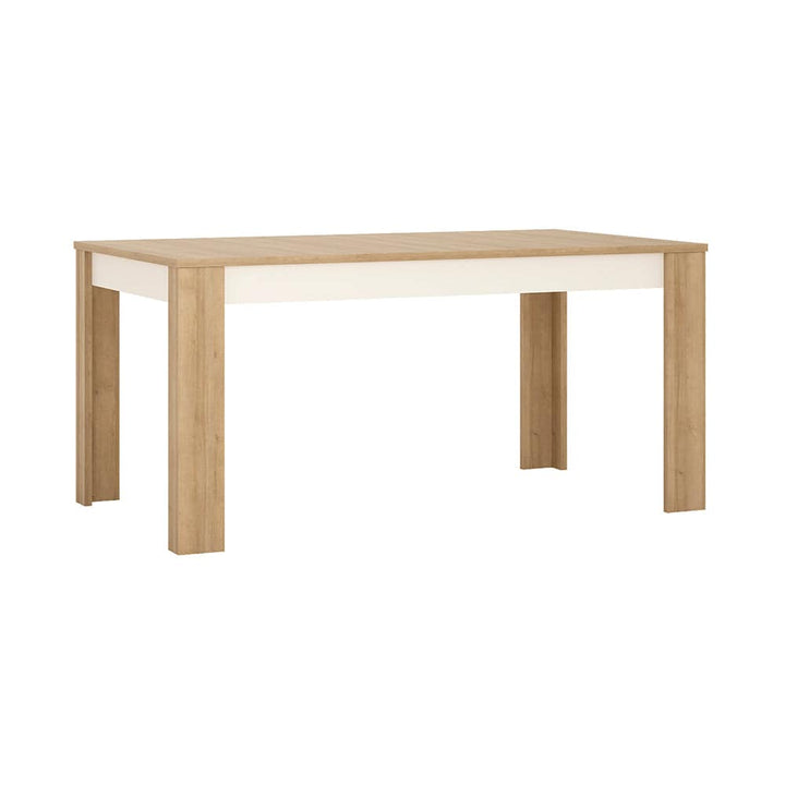 Lyon Large extending dining table 160/200 cm in Riviera Oak/White High Gloss - TidySpaces