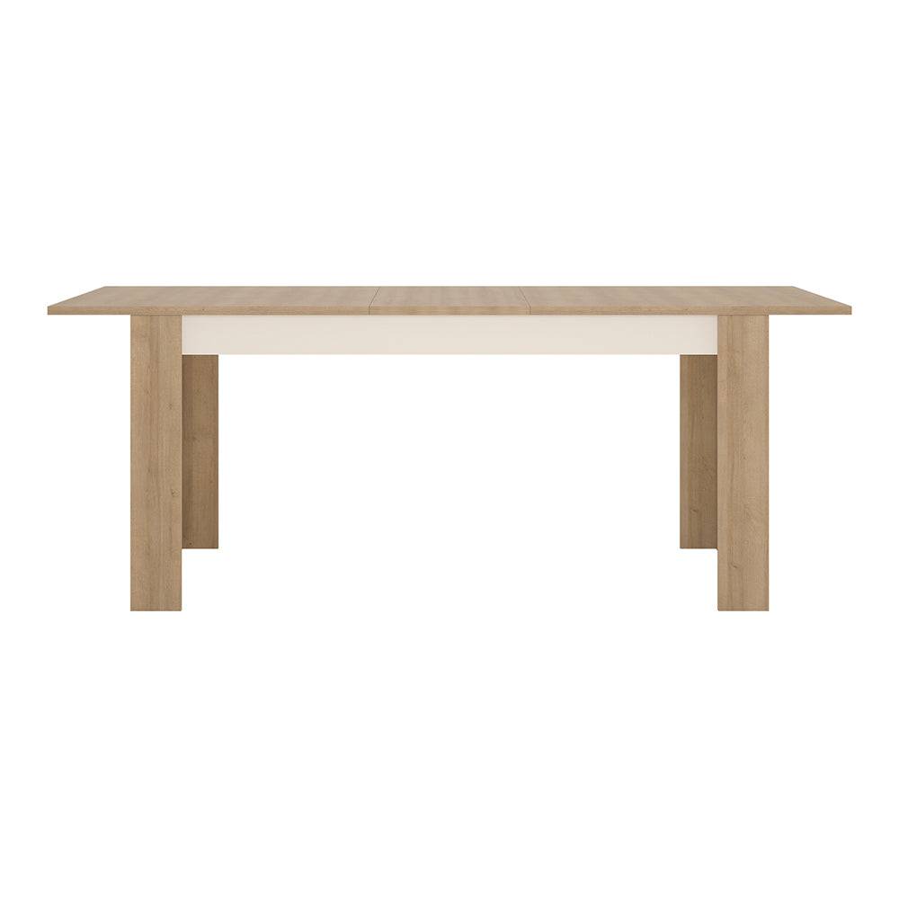 Lyon Large extending dining table 160/200 cm in Riviera Oak/White High Gloss - TidySpaces