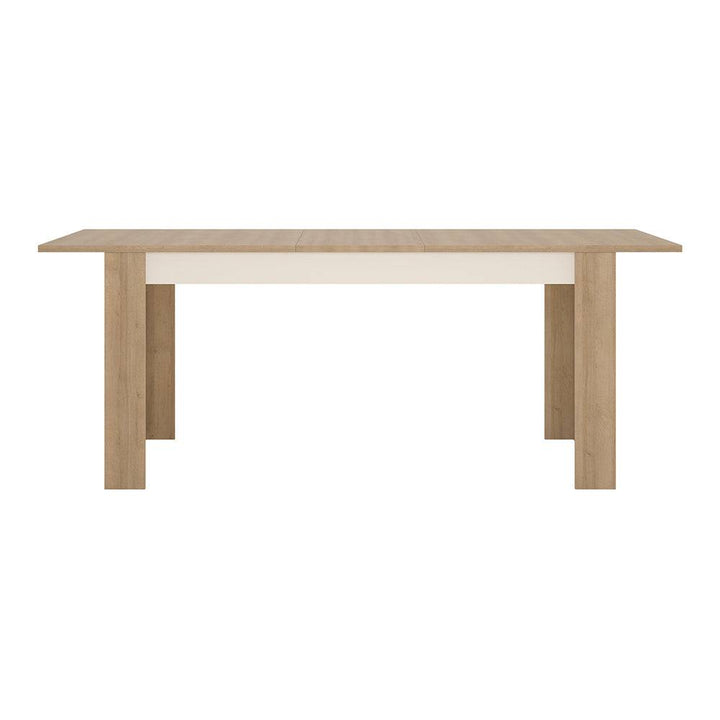 Lyon Large extending dining table 160/200 cm in Riviera Oak/White High Gloss - TidySpaces