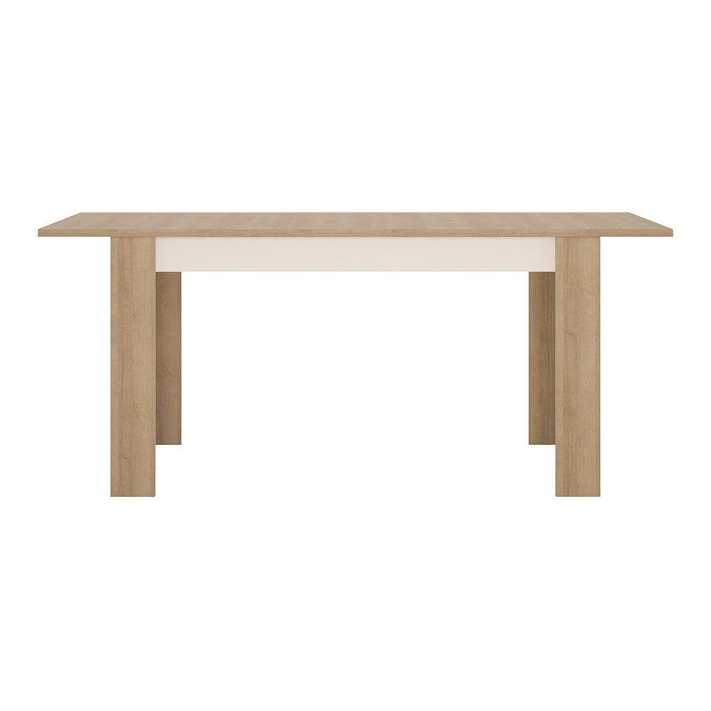 Lyon Medium extending dining table 140/180 cm in Riviera Oak/White High Gloss - TidySpaces