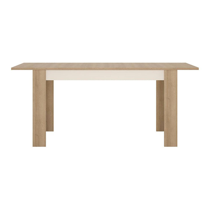 Lyon Medium extending dining table 140/180 cm in Riviera Oak/White High Gloss - TidySpaces