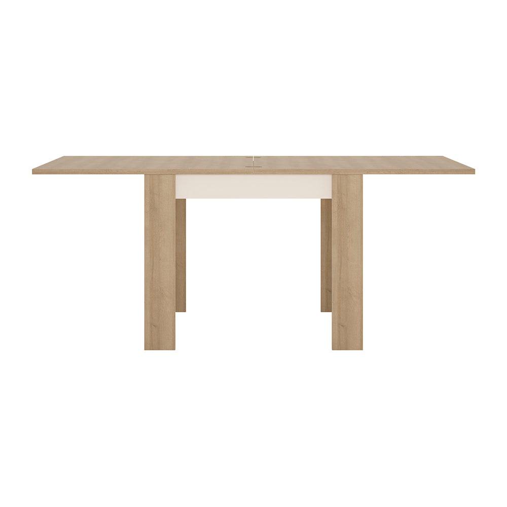 Lyon Small extending dining table 90/180cm in Riviera Oak/White High Gloss - TidySpaces