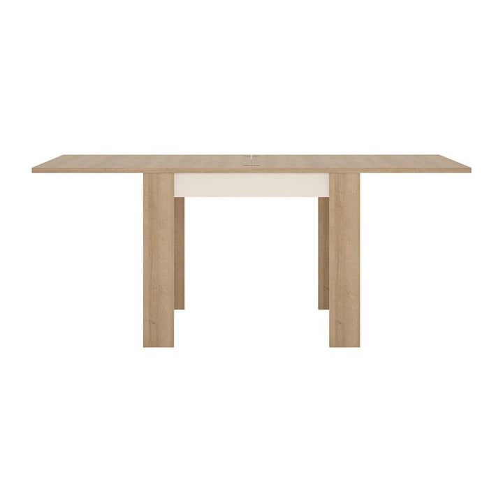 Lyon Small extending dining table 90/180cm in Riviera Oak/White High Gloss - TidySpaces