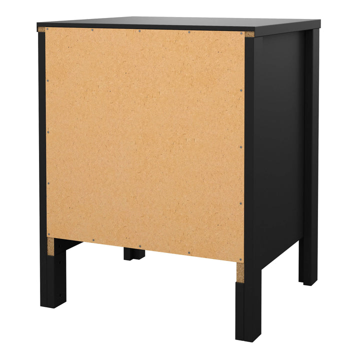 Madrid Bedside Table 2 drawers in Matt Black - TidySpaces