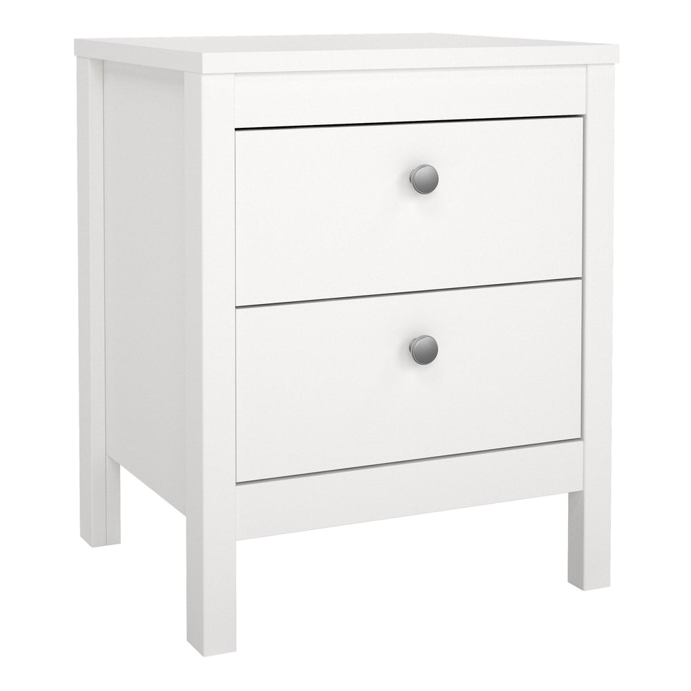 Madrid Bedside Table 2 drawers in White - TidySpaces