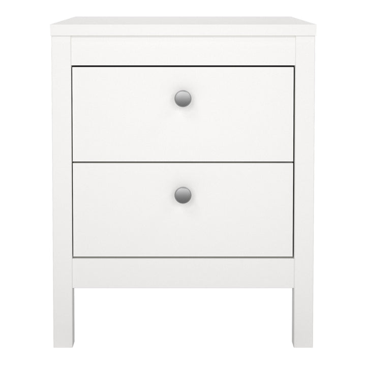 Madrid Bedside Table 2 drawers in White - TidySpaces