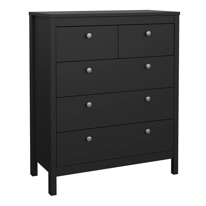 Madrid Chest 3+2 drawers in Matt Black - TidySpaces