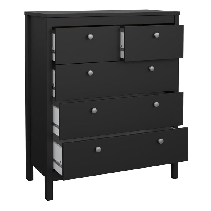 Madrid Chest 3+2 drawers in Matt Black - TidySpaces