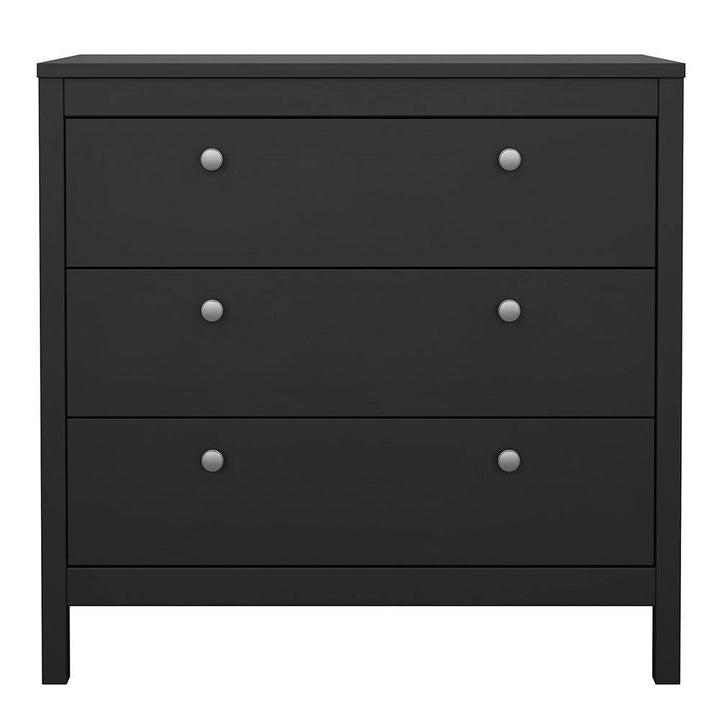 Madrid Chest 3 drawers in Matt Black - TidySpaces