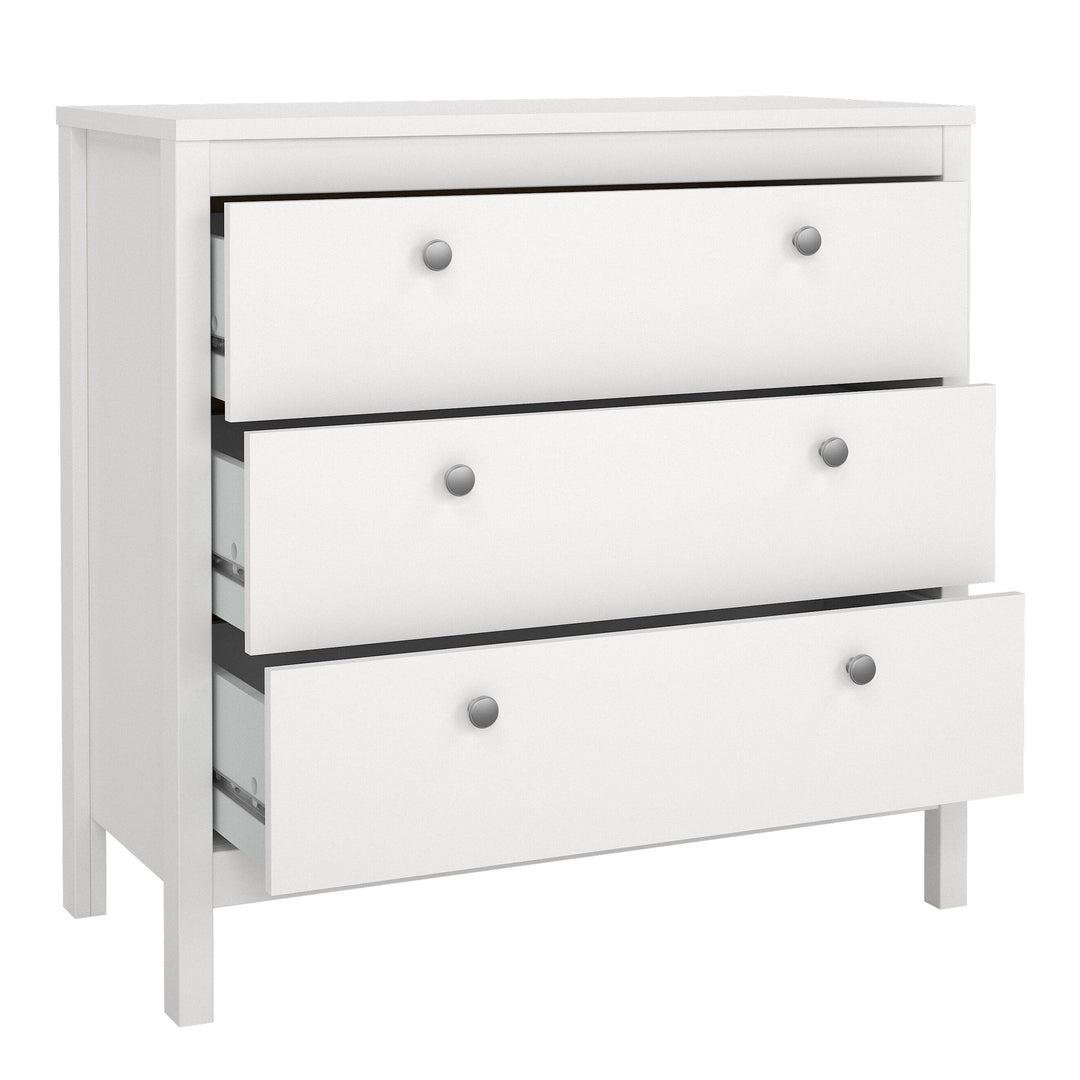 Madrid Chest 3 drawers in White - TidySpaces