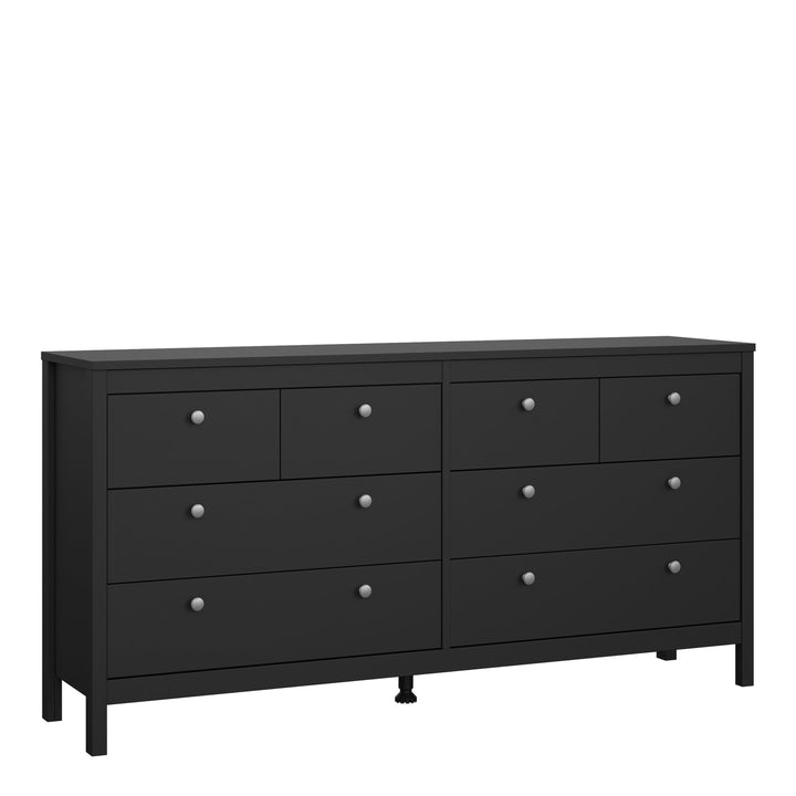 Madrid Double dresser 4+4 drawers in Matt Black - TidySpaces