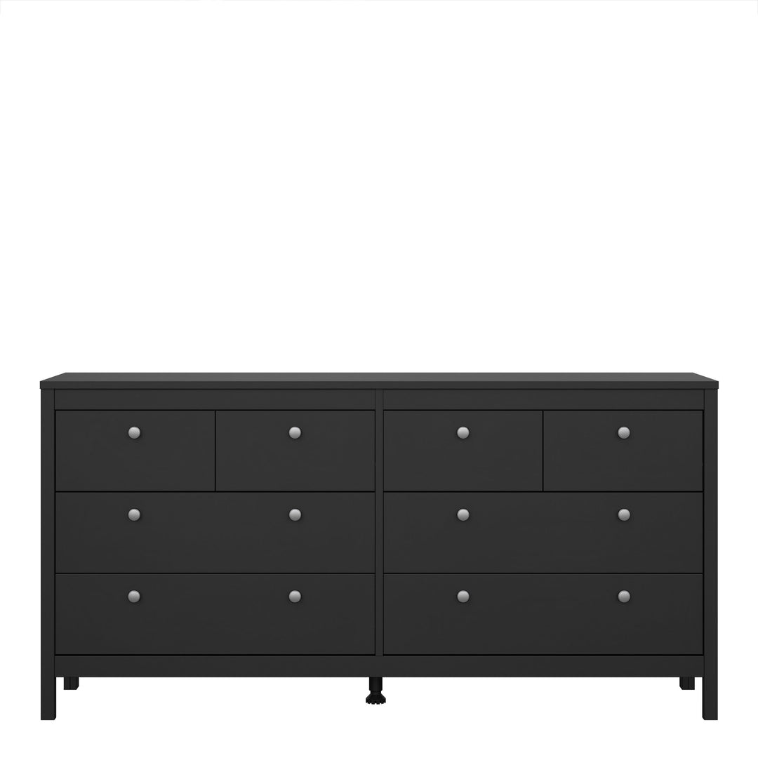 Madrid Double dresser 4+4 drawers in Matt Black - TidySpaces