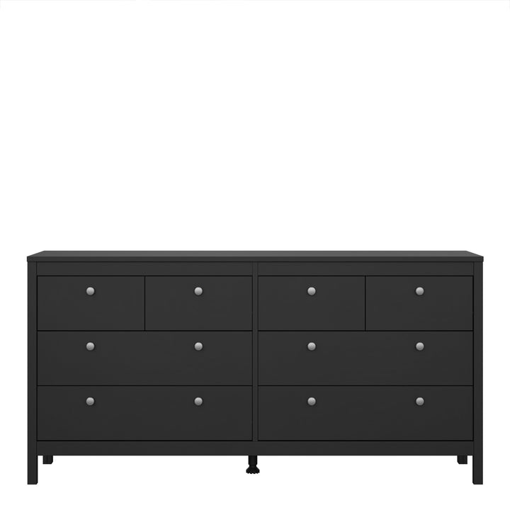 Madrid Double dresser 4+4 drawers in Matt Black - TidySpaces