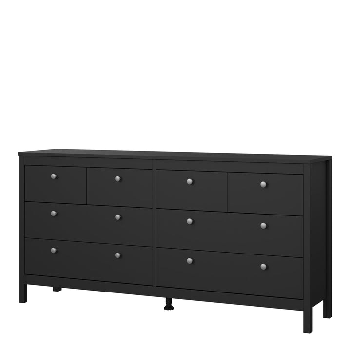 Madrid Double dresser 4+4 drawers in Matt Black - TidySpaces