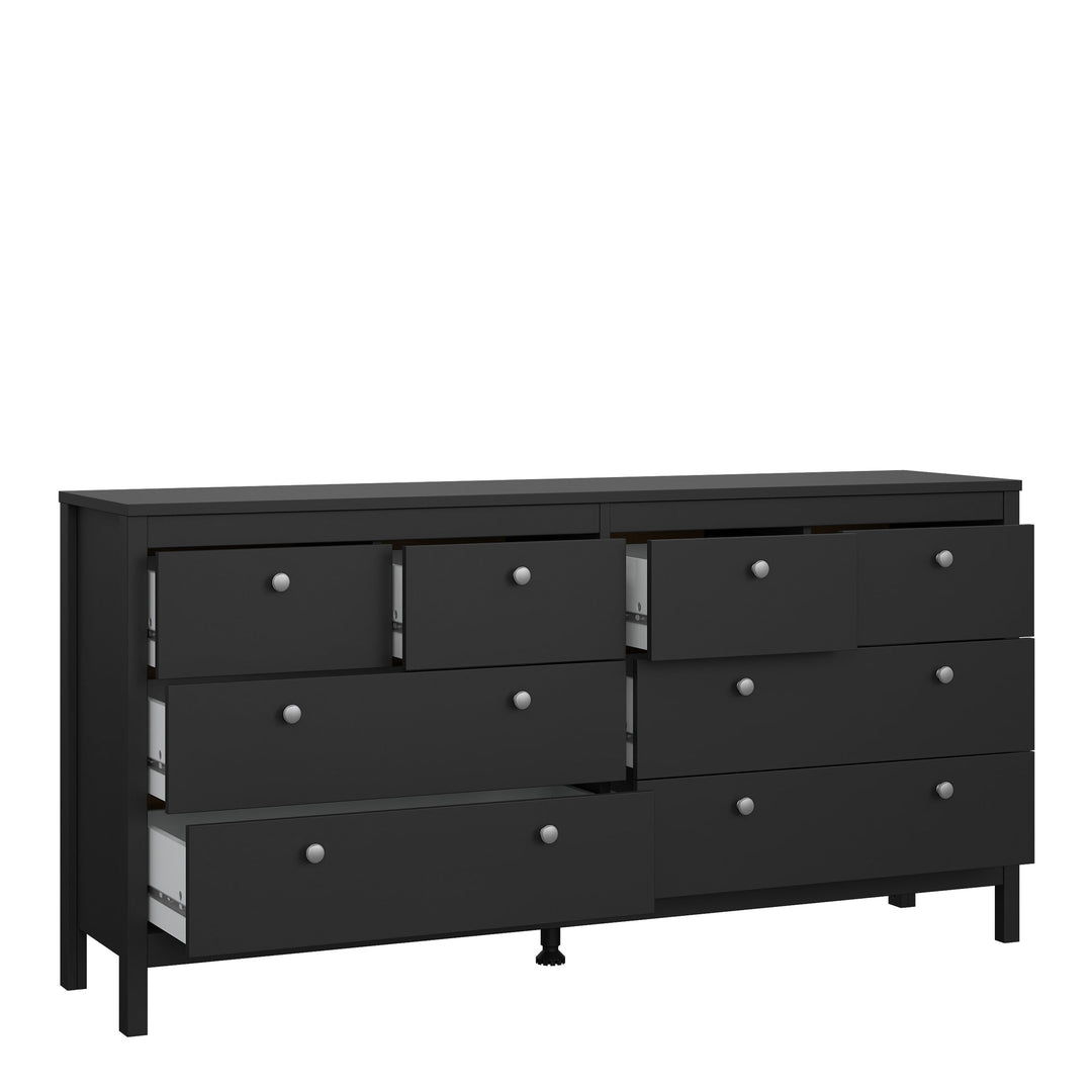 Madrid Double dresser 4+4 drawers in Matt Black - TidySpaces