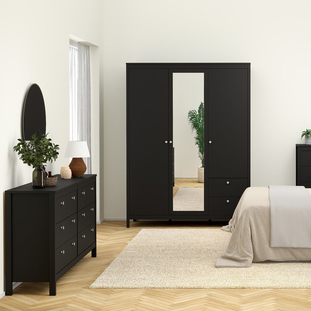 Madrid Double dresser 4+4 drawers in Matt Black - TidySpaces