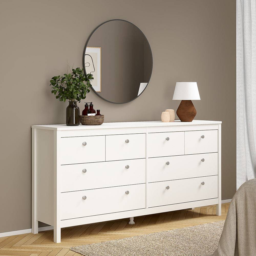 Madrid Double dresser 4+4 drawers in White - TidySpaces