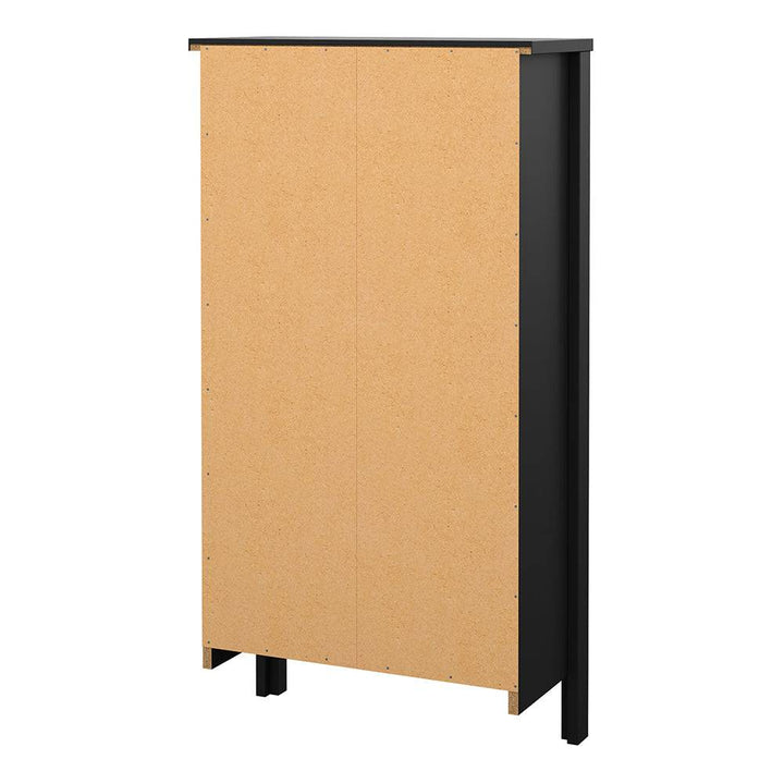 Madrid Shoe Cabinet 2 flap doors Matt Black - TidySpaces