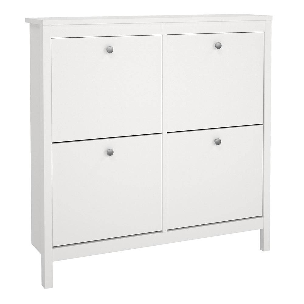 Madrid Shoe cabinet 4 Compartments in White - TidySpaces