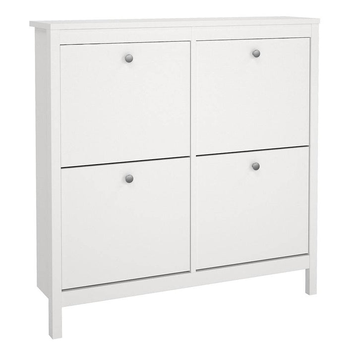 Madrid Shoe cabinet 4 Compartments in White - TidySpaces