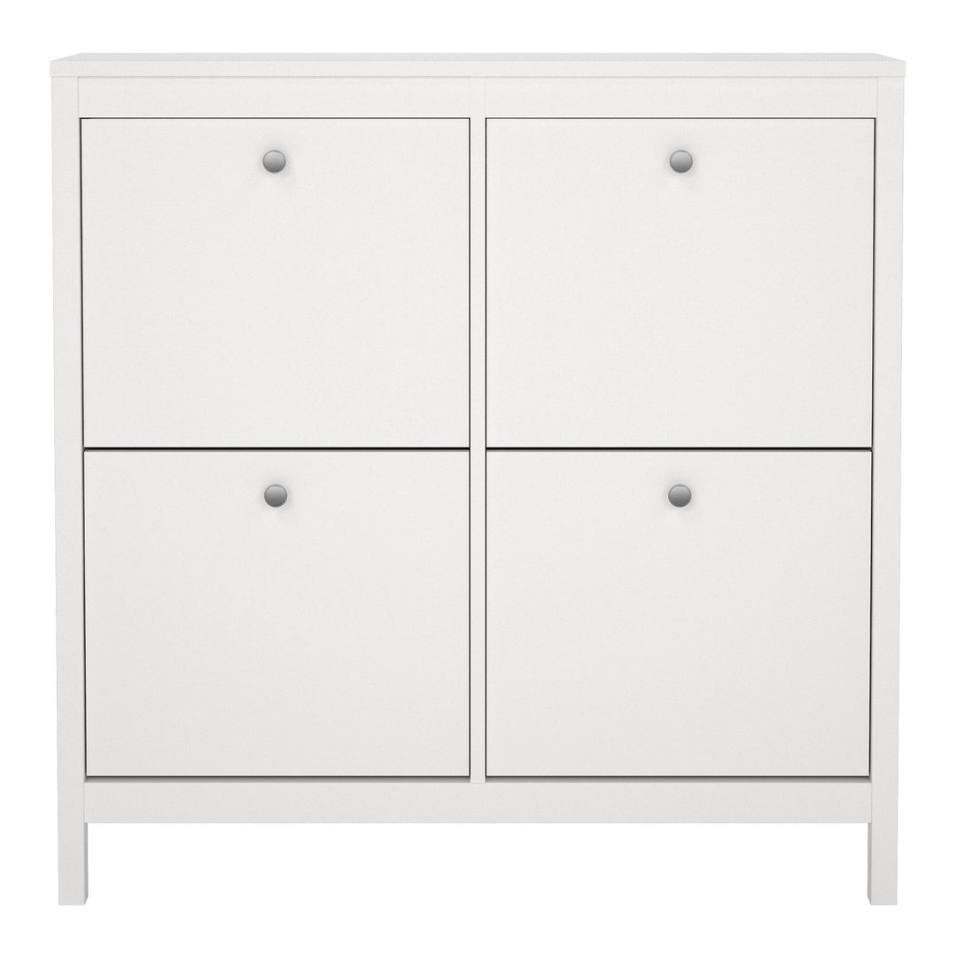 Madrid Shoe cabinet 4 Compartments in White - TidySpaces