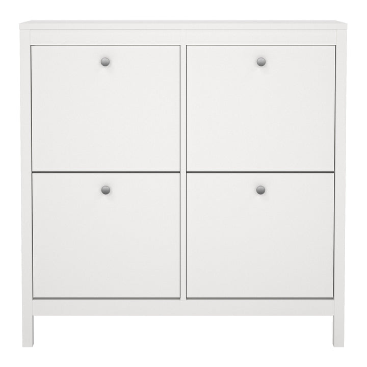 Madrid Shoe cabinet 4 Compartments in White - TidySpaces