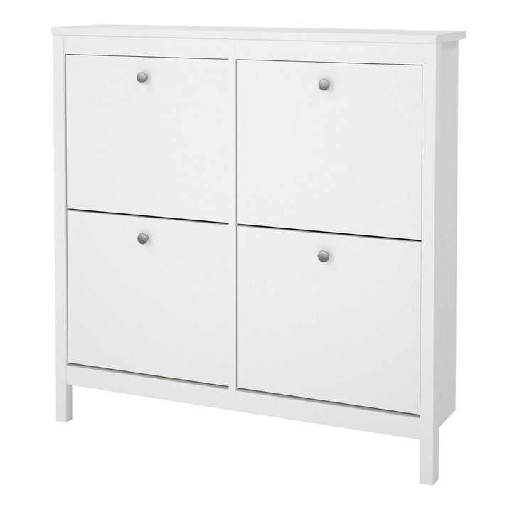 Madrid Shoe cabinet 4 Compartments in White - TidySpaces