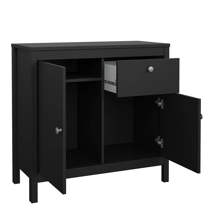 Madrid Sideboard 2 doors + 1 drawer in Matt Black - TidySpaces