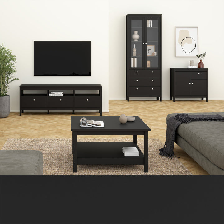 Madrid Sideboard 2 doors + 1 drawer in Matt Black - TidySpaces