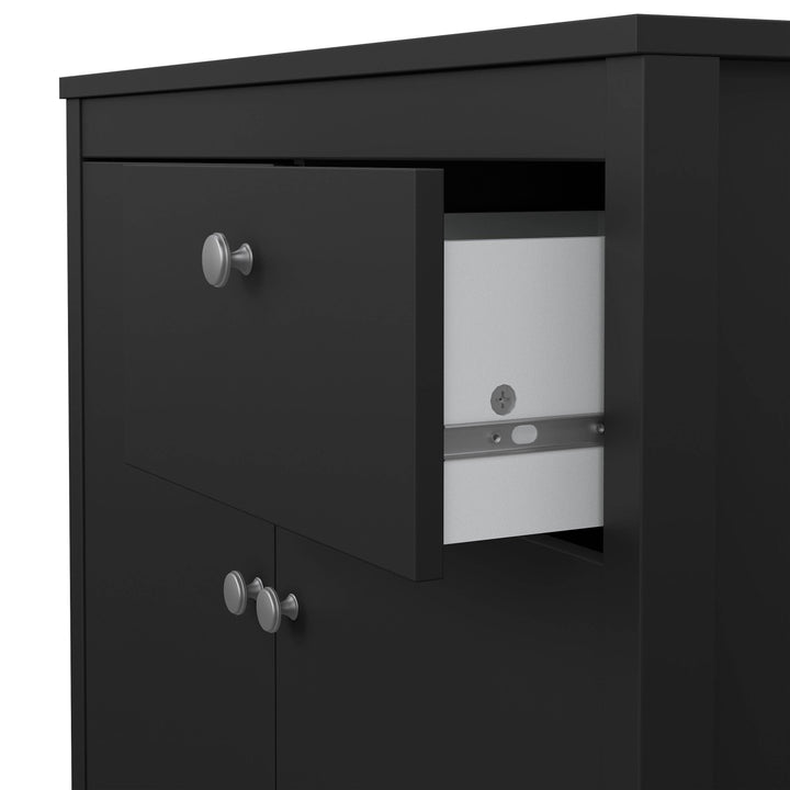 Madrid Sideboard 2 doors + 1 drawer in Matt Black - TidySpaces