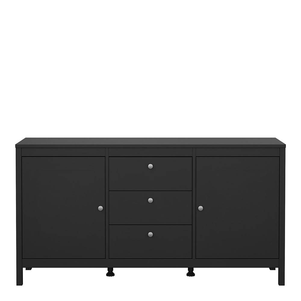 Madrid Sideboard 2 doors + 3 drawers in Matt Black - TidySpaces