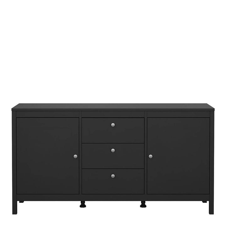 Madrid Sideboard 2 doors + 3 drawers in Matt Black - TidySpaces