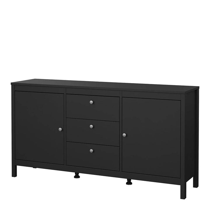 Madrid Sideboard 2 doors + 3 drawers in Matt Black - TidySpaces