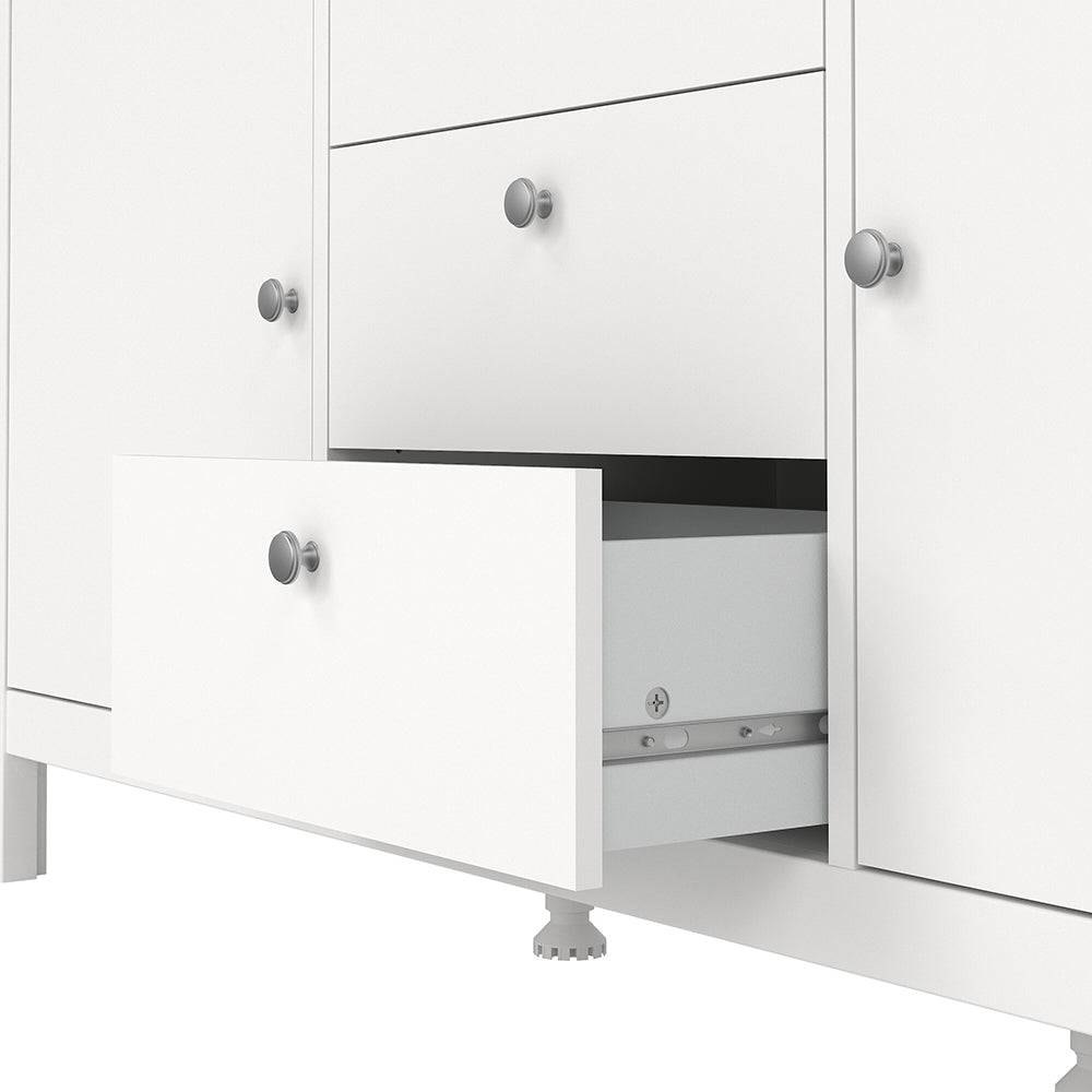 Madrid Sideboard 2 doors + 3 drawers in White - TidySpaces