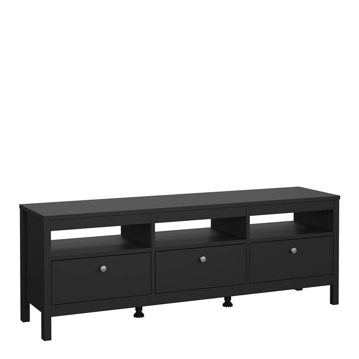 Madrid Tv-unit 3 drawers in Matt Black - TidySpaces