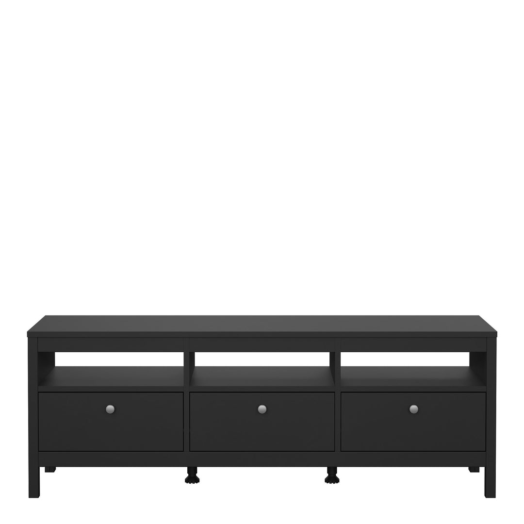 Madrid Tv-unit 3 drawers in Matt Black - TidySpaces