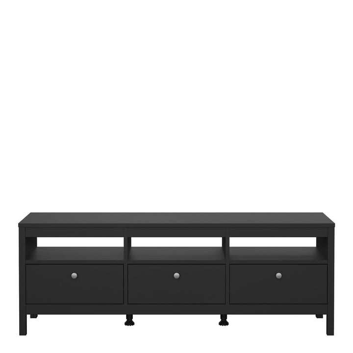 Madrid Tv-unit 3 drawers in Matt Black - TidySpaces