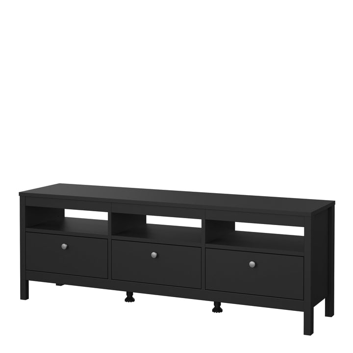 Madrid Tv-unit 3 drawers in Matt Black - TidySpaces