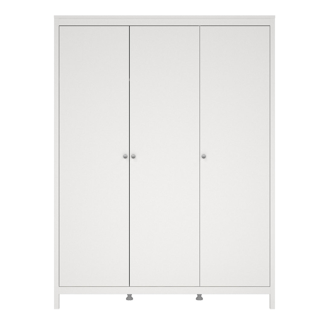 Madrid Wardrobe with 3 doors in White - TidySpaces