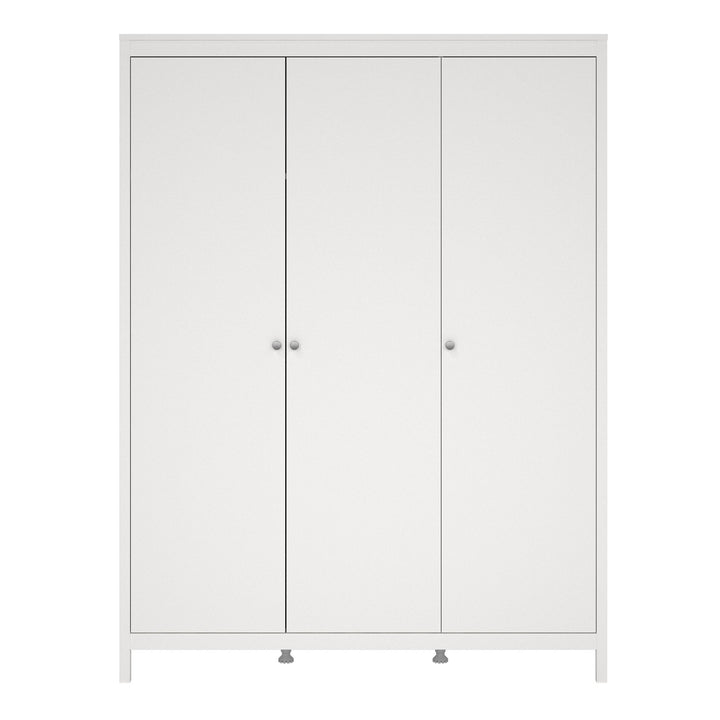 Madrid Wardrobe with 3 doors in White - TidySpaces