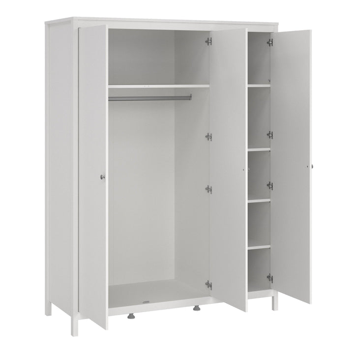 Madrid Wardrobe with 3 doors in White - TidySpaces