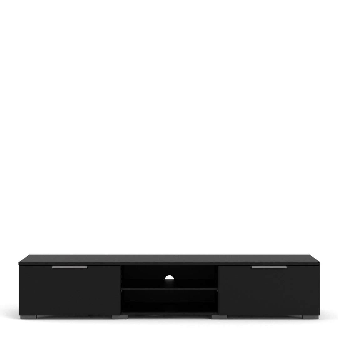 Match TV Unit 2 Drawers 2 Shelf in Black - TidySpaces