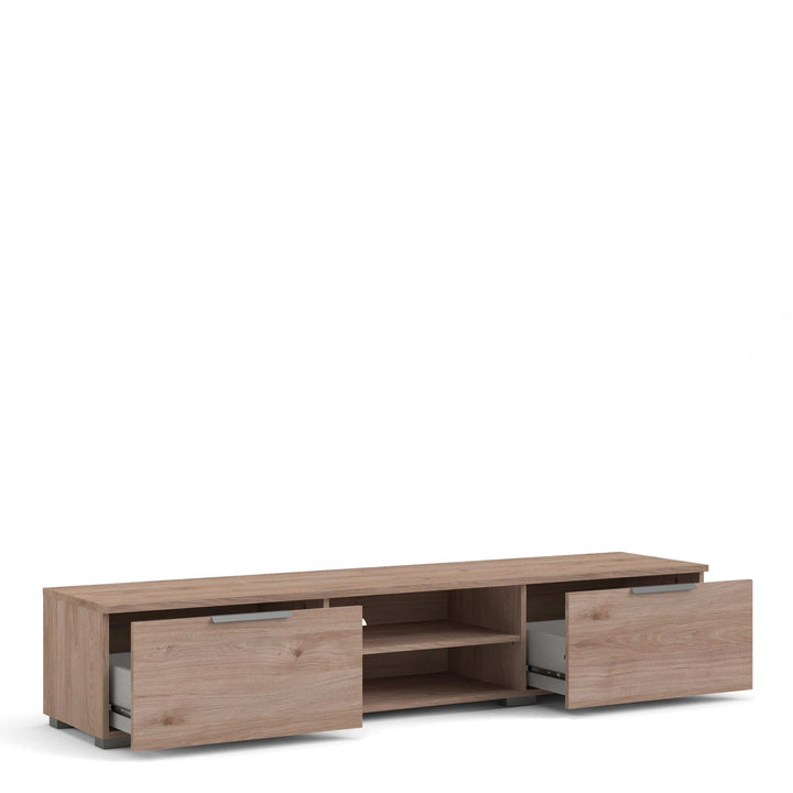 Match TV Unit 2 Drawers 2 Shelf in Jackson Hickory Oak - TidySpaces