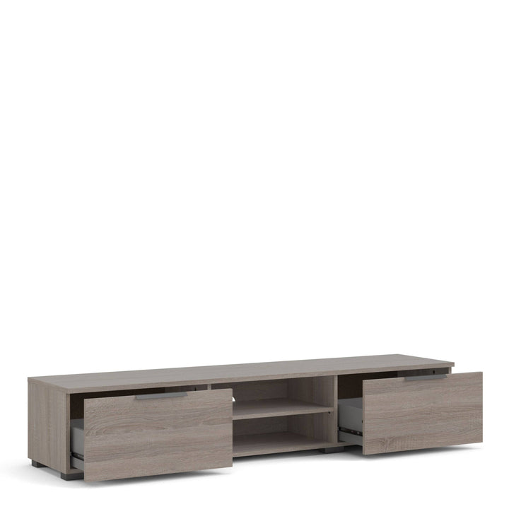 Match TV Unit 2 Drawers 2 Shelf in Truffle Oak - TidySpaces