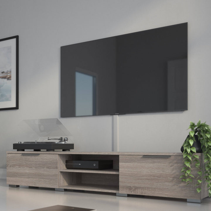 Match TV Unit 2 Drawers 2 Shelf in Truffle Oak - TidySpaces